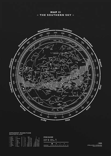 The Stellar Map Poster Made Of Constellations Celestial Map