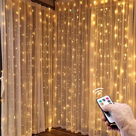 Poripori 300 LED Curtain String Lights Twinkle Fairy Lights For