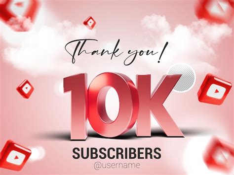 Gracias 10k Suscriptores En Youtube Psd Archivo PSD Premium