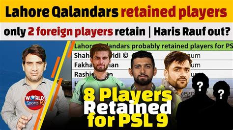 Lahore Qalandars Retention Players List Which Players Will Be Part