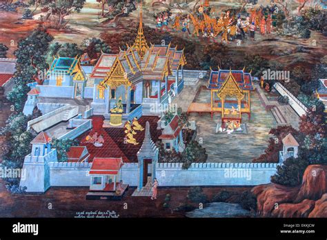 Painting inside the Grand Palace. Bangkok Stock Photo - Alamy