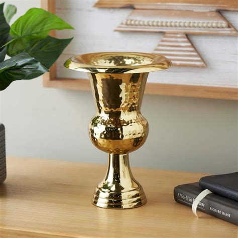 Litton Lane Gold Goblet Inspired Hammered Aluminum Metal Decorative