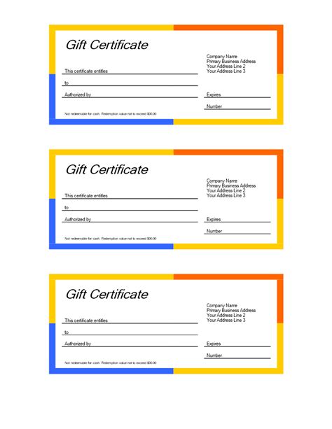 Create Custom Gift Certificates - Download Template