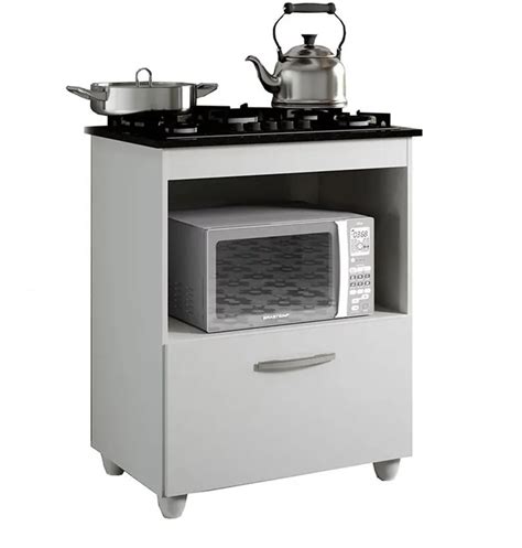 Balcão de cozinha para cooktop e forno 1 porta basculante branco Salvia