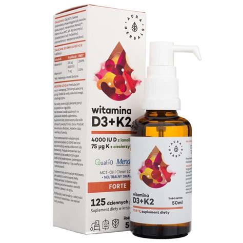 Aura Herbals Witamina D3 4000 IU K2mk7 50 Ml