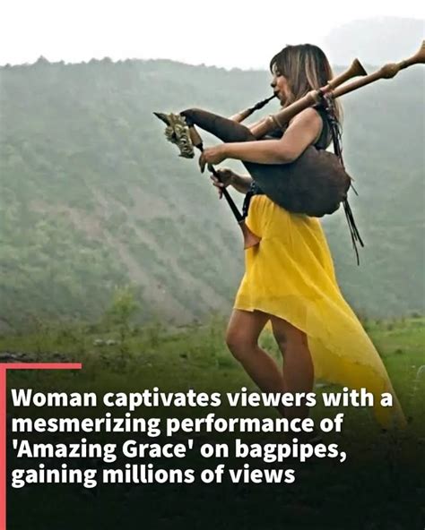 Woman captivates viewers playing 'Amazing Grace' on bagpipes