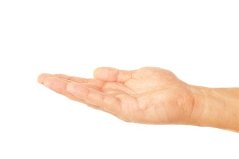 Premium Photo Open Palm Hand Gesture Of Male Hand Isolated On A