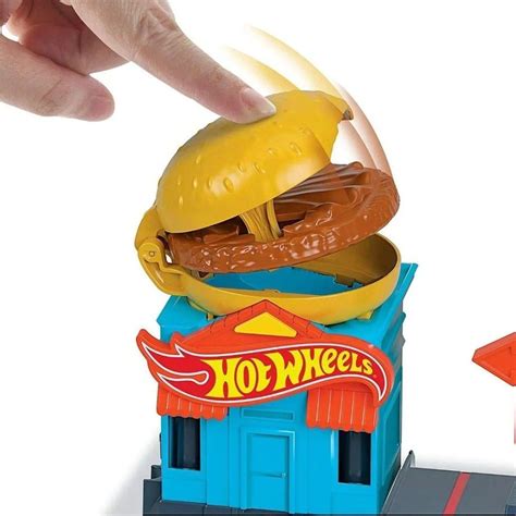 Brinquedo Infantil Pista Hot Wheels City Conjunto Basico Loja De Hamburguer Mattel Papellotti