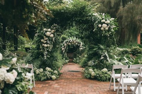 Premium Photo White Chairs And Greenery At Wedding Ceremony Botanical