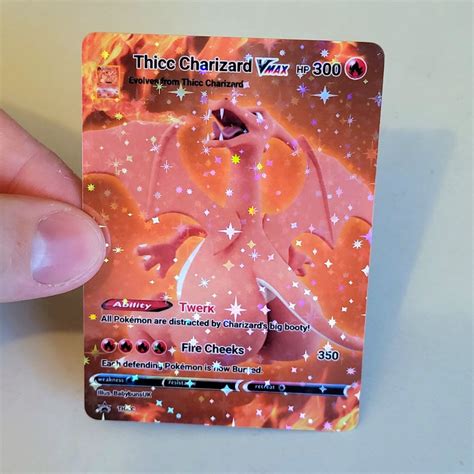 Thicc Charizard Vmax Holographic Custom Made Pokemon Card Etsy Uk