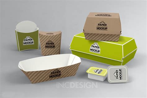 Free Paper Takeout Boxes Mockup Behance