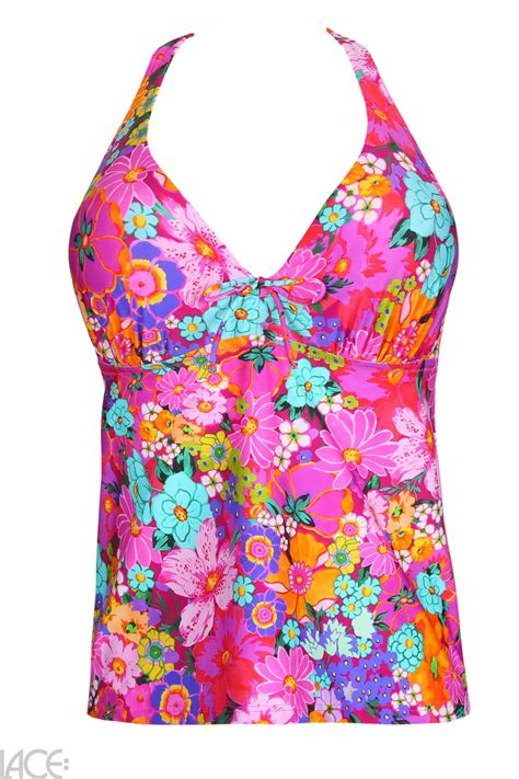 PrimaDonna Swim Najac Tankini Top Plunge D G Cup FLORAL EXPLOSION Lace Lingerie Nl