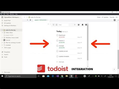 How To Integrate Todoist Into Notion Youtube