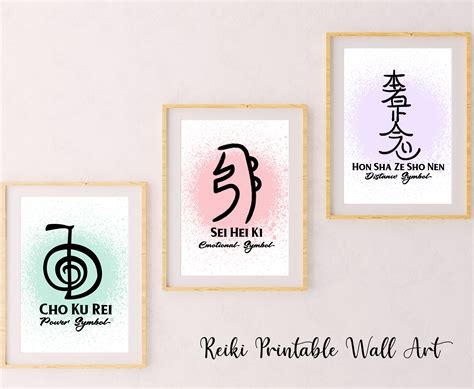 REIKI SYMBOLS & Chakras Printable Wall Art Set, Energy Healing Trio ...