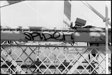 Graffiti tag Spider on Brooklyn Bridge in 1982 in Brooklyn in New ...