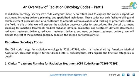 Ppt An Overview Of Radiation Oncology Codes Part Powerpoint