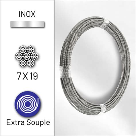 C Ble Extra Souple X En Inox De Diam Tre Mm Conditionn