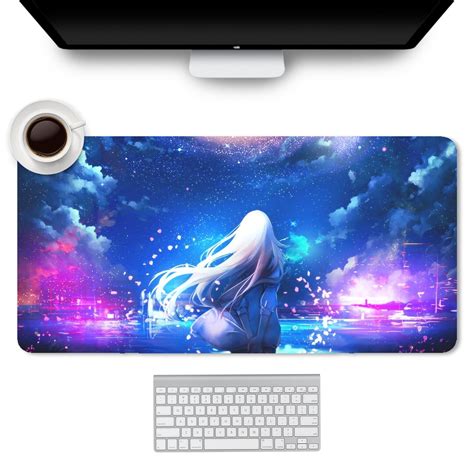 Anime Girl Desk Mat XXL Mousepad / Anime Galaxy Landscape - Etsy