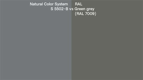 Natural Color System S 5502 B Vs Ral Green Grey Ral 7009 Side By Side