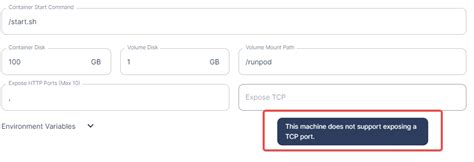 Machine Does Not Support Exposing A Tcp Port Runpod