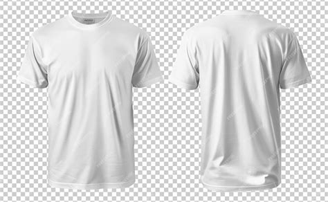 Front And Back Views Of A White Mens Classic Tshirt Versatile Fashion