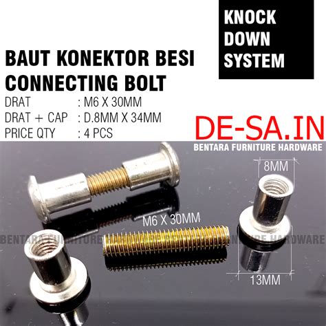 4 X Baut M6 X 30 Mm Connecting Chicago Bolt Baut Sambung Konektor