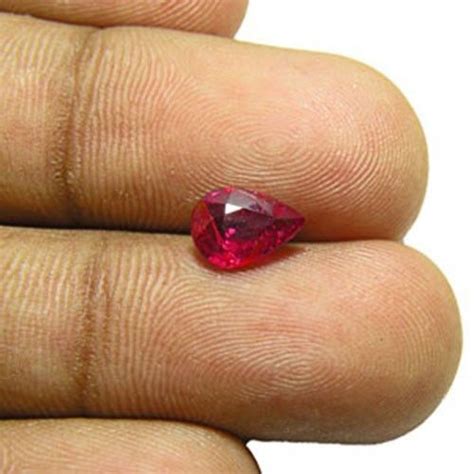 IGI Certified Mozambique Ruby 1 07 Carats Intense Red Pear