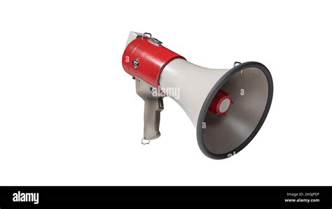 Electronic Megaphone Isolated On White Background With Clipping Path