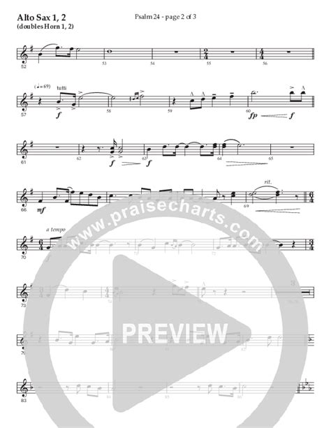 Psalm 24 Choral Anthem Satb Alto Sax Sheet Music Pdf Prestonwood