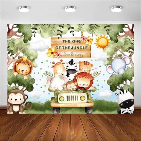 Avezano Safari Baby Shower Backdrop The King Of The Jungle Is On His