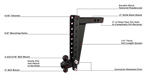 2.0" HEAVY DUTY 16" DROP/RISE HITCH