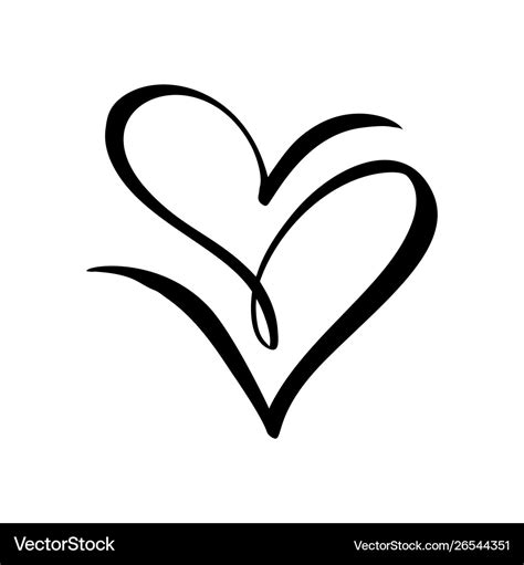 Two black hearts sign icon on white Royalty Free Vector