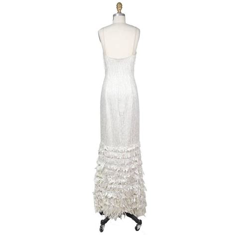 Todd Oldham Beaded Fringe Gown With Frayed Tiers Fall 1994 At 1stDibs