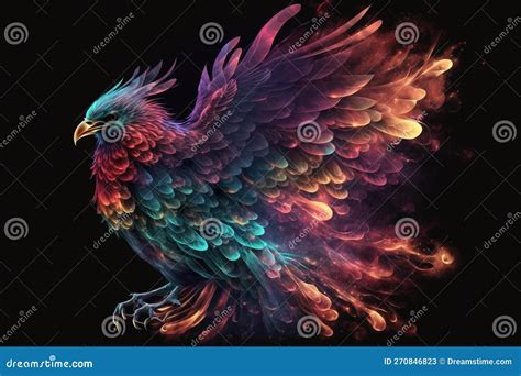 Phoenix Fantastic Bird With Vibrant Colors Of The Feathers And Majestic