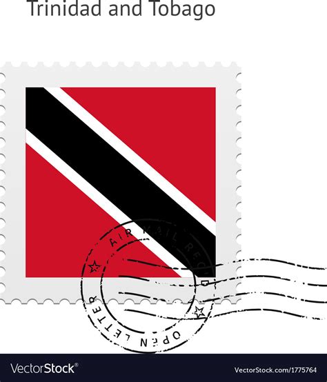 Trinidad And Tobago Flag Postage Stamp Royalty Free Vector