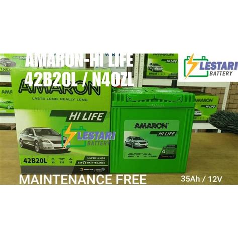 Jual Aki Kering Amaron Hi Life 42B20L NS40ZL Shopee Indonesia