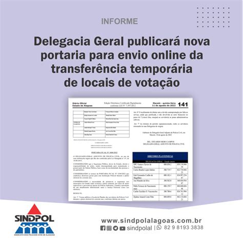 Sindpol Alagoas Delegacia Geral Publicará Nova Portaria Para Envio Online De Informações Da