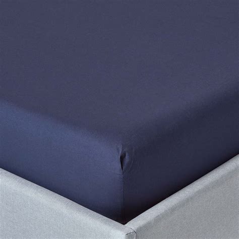 Navy Blue Egyptian Cotton Fitted Sheet 200 Tc Small Double