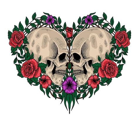 Premium Vector Skull Valentine Isolated Illustration