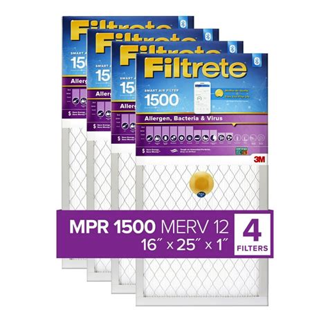 Filtrete Smart 16 X 25 X 1 Inch Allergen Bacteria And Virus Hvac Air And