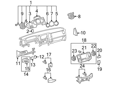 2015 Toyota Tacoma Instrument Cluster Housing Instrument Cluster Housing Panel Sub