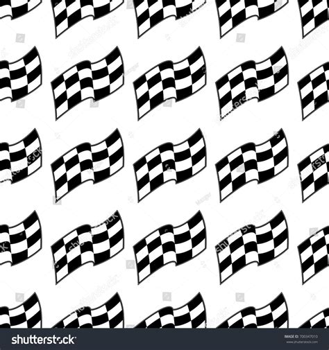 Checkered Racing Flag Black White Seamless Stock Vector Royalty Free