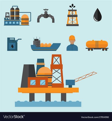 Mineral oil petroleum extraction production Vector Image