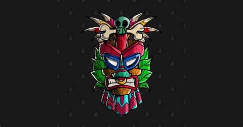 Tiki Mask Cartoon Tiki Mask Sticker Teepublic