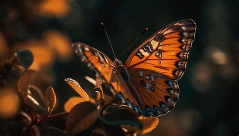 Mariposa Vibrante En La Belleza Del Bosque Natural Al Aire Libre