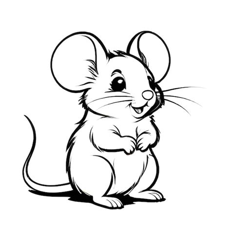 Premium Vector | A drawing of a mouse with a black outline