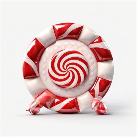 Premium Ai Image Christmas Day Candy Wheel On White Background