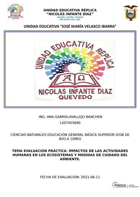 Evalucion Dos Nicol S Infante D Az Quevedo Los R Os Ecuador