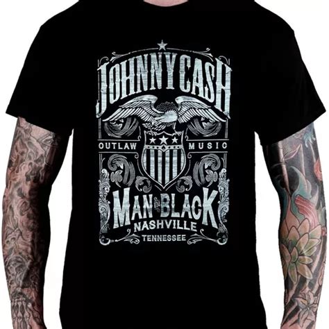 Camiseta Johnny Cash Man In Black Preta Parcelamento Sem Juros