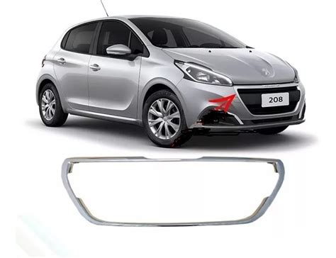 Moldura Friso Cromado Da Grade Peugeot 208 2017 2018 2019 Frete grátis